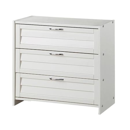 Donco Kids Donco Kids PD-795BW Louver 3 Drawer Chest; White PD_795BW